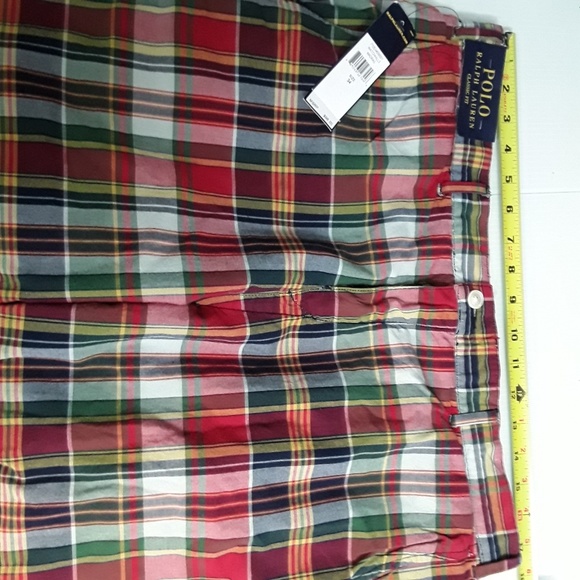 Ralph Lauren Reversible Plaid Khaki Shorts Sz 34 - Picture 4 of 6